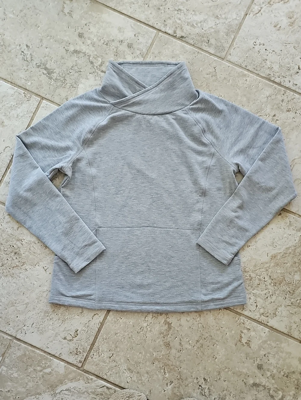 L.L. Bean Heather Light Gray Cross-Front Sweatshirt
